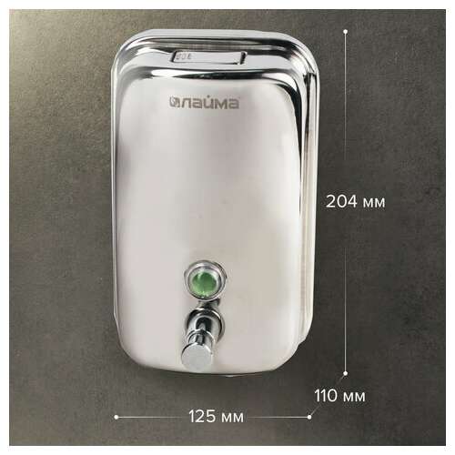  Дозатор для жидкого мыла laima basic, 1 л, нержавеющая сталь, зеркальный, 601796 | Дозаторы для жидкого мыла