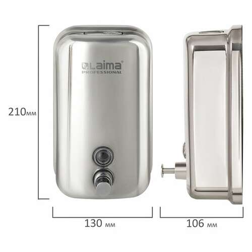  Дозатор для жидкого мыла laima professional inox (гарантия 3 года), 1 л, нержавеющая сталь, зеркальный, 605393 | Дозаторы для жидкого мыла