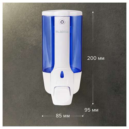  Дозатор для жидкого мыла laima, наливной, 0,38 л., белый (тонированный), abs-пластик, 603921 | Дозаторы для жидкого мыла