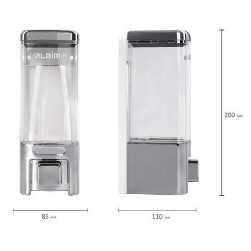  Дозатор для жидкого мыла laima, наливной, 0,48 л, хром, abs-пластик, 605053 | Дозаторы для жидкого мыла