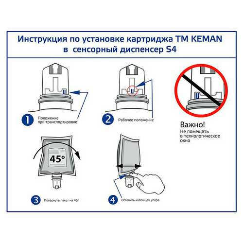  Картридж с жидким мылом-пеной одноразовый (система s4), "нейтральное", синее, 1 л, keman, 100105-1000 | Картриджи с жидким мылом и мылом-пеной