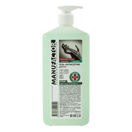  Антисептик-гель для рук спиртосодержащий (70%) с дозатором 1 л manufactor, дезинфицирующий, n30860 | Антисептики для рук и поверхностей
