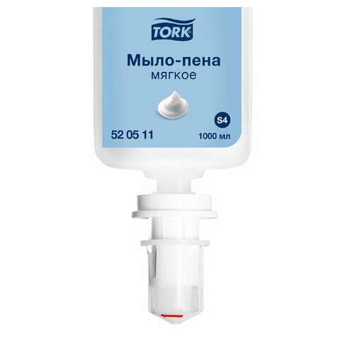  Картридж с жидким мылом-пеной одноразовый tork (система s4) advanced, мягкое, 1 л, 520511 | Картриджи с жидким мылом и мылом-пеной
