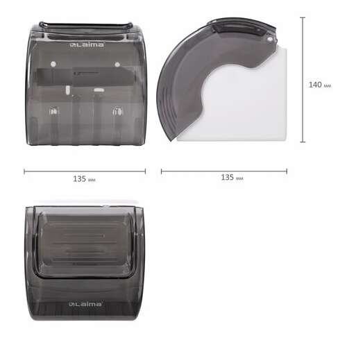  Диспенсер для бытовой туалетной бумаги laima, тонированный серый, 605044 | Держатели для бытовой туалетной бумаги