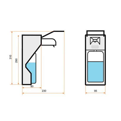  Дозатор локтевой для жидкого мыла и геля-антисептика наливной, 1 л, с еврофлаконом, алюминий, ksitex, sm-1000 | Дозаторы локтевые для мыла и антисептиков