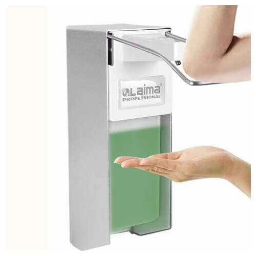  Дозатор локтевой для жидкого мыла и геля-антисептика, с еврофлаконом 1 л, laima, металлический, 605706 | Дозаторы локтевые для мыла и антисептиков