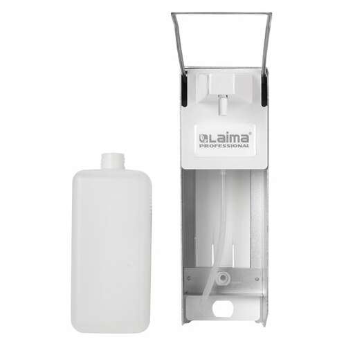  Дозатор локтевой для антисептика и дезинфицирующих средств, с еврофлаконом 1 л, laima, металл, 605707 | Дозаторы локтевые для мыла и антисептиков