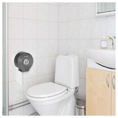  Диспенсер для бытовой туалетной бумаги laima, круглый, тонированный серый, 605046 | Держатели для бытовой туалетной бумаги