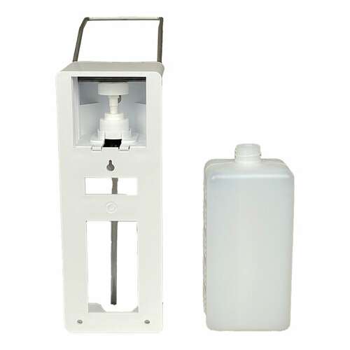  Дозатор локтевой для жидкого мыла и антисептика наливной, 1 л, с еврофлаконом, hor, d004a | Дозаторы локтевые для мыла и антисептиков