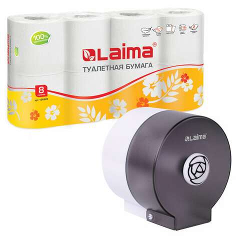 Диспенсер для бытовой туалетной бумаги laima, круглый, тонированный серый, 605046 | Держатели для бытовой туалетной бумаги