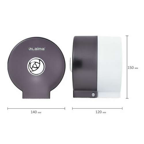  Диспенсер для бытовой туалетной бумаги laima, круглый, тонированный серый, 605046 | Держатели для бытовой туалетной бумаги