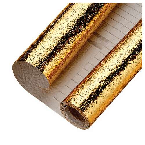 Самоклеящаяся пленка, алюминиевая фольга защитная для кухни/дома, 0,6х3 м, золото, узор, daswerk, 607847 | Пленки и покрытия хозяйственные