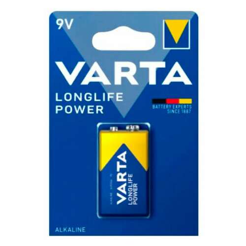  Батарейка алкалиновая 1 шт., varta longlife power, крона 9v (6lr61, 6lf22, 1604a), 4922121411 | Батарейки