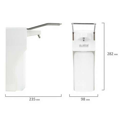  Дозатор локтевой для жидкого мыла и геля-антисептика, с еврофлаконом 1 л, laima, abs-пластик, 607325, x-2265 | Дозаторы локтевые для мыла и антисептиков