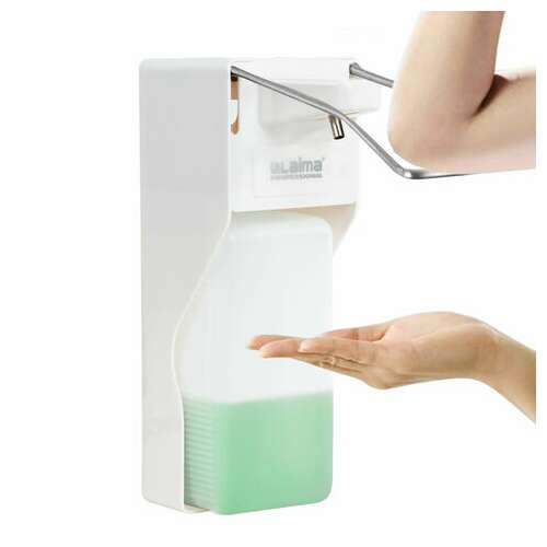  Дозатор локтевой для жидкого мыла и геля-антисептика, с еврофлаконом 1 л, laima, abs-пластик, 607325, x-2265 | Дозаторы локтевые для мыла и антисептиков