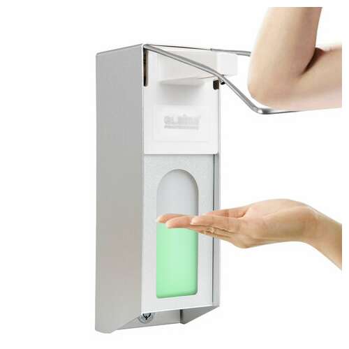  Дозатор локтевой для жидкого мыла и геля-антисептика, с замком и еврофлаконом 1 л, laima, металлический, 607327, x-cl267 | Дозаторы локтевые для мыла и антисептиков