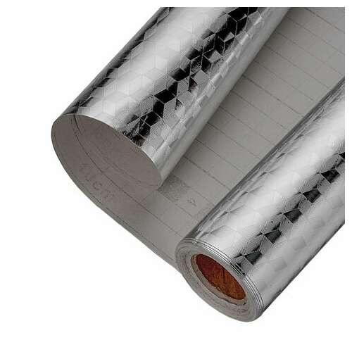  Самоклеящаяся пленка, алюминиевая фольга защитная для кухни/дома, 0,6х3 м, серебро, кубы, daswerk, 607848 | Пленки и покрытия хозяйственные