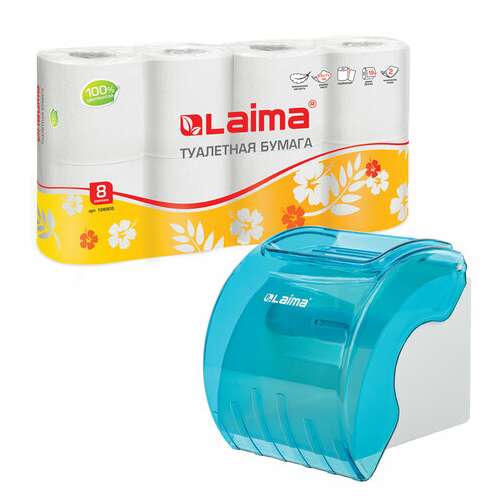  Диспенсер для бытовой туалетной бумаги laima, тонированный голубой, 605043 | Держатели для бытовой туалетной бумаги
