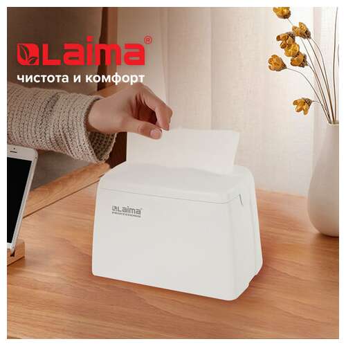  Диспенсер для салфеток laima original (система n4), большой, настольный, белый, 605771 | Диспенсеры для салфеток настольные