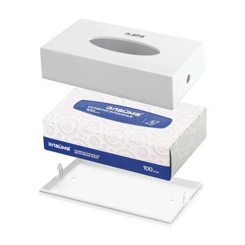  Диспенсер для косметических салфеток laima classic, настольный/настенный, пластиковый, белый, 605392 | Диспенсеры для салфеток настольные
